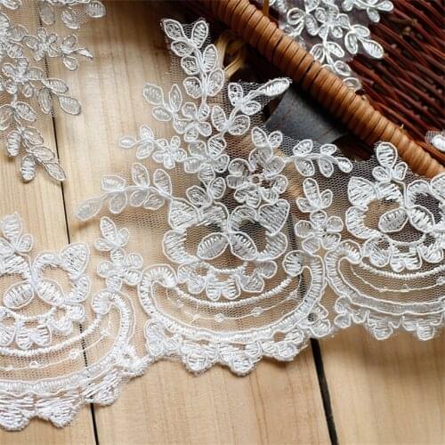 5 Yards/Pack Refined Luxury With Continental Car Bone Sequined Lace Wedding Dress Accessories Lace Trim