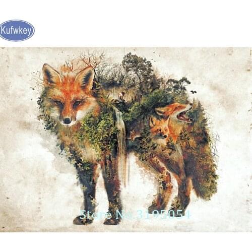 5D Diamond Painting Fox diamond Embroidery DIY Cross Stitch Home Decoration Accessories Wall Art Sticker for Living Room