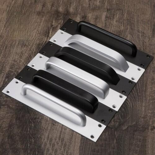 Aluminium Alloy Black Door Handles Balcony Bedroom Kitchen Door Pulls Silver White Furniture Handle Door Hardware