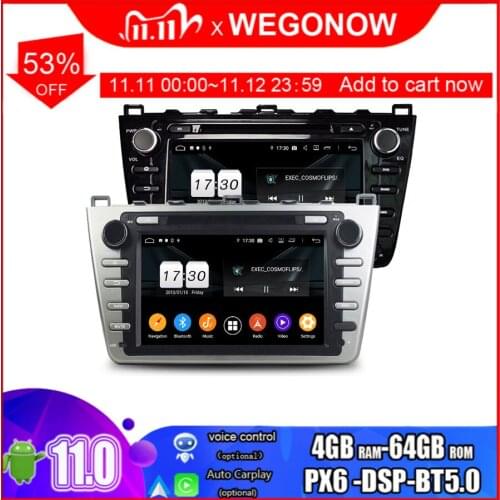PX6 DSP IPS Android 10.0 4G RAM 64G ROM 8core Car DVD Player GPS Map RDS Radio wifi 4G BT 5.0 For MAZDA 6 Ultra Ruiyi 2008-2012