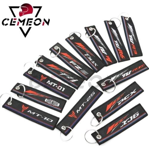 Yamaha Motorcycle Key Pendant FAZER YZFR6 R1 R3 RM R125 R15 R25 NVX TENERE XSR900 700 NMAX Embroidered Keychain Key Ring