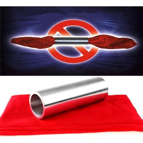 Through The Incredible Magic Tricks Passage Thru(Large,Aluminum Tube) Magic Props For Magician Close Up Street Illusion Silk