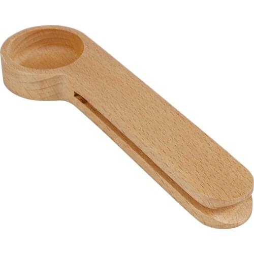 Wooden Measuring Spoon 2 In 1 Handle Scoop Coffee Scoop Seal Bag Clip Spoon Measuring Long Tablespoon Wooden Beech Coffee Tongs