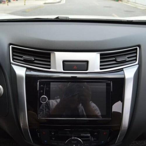 For Renault Alaska 4WD 2016 2017 2018 ABS Chrome-Plated Auto Accessories Car Middle Air Outlet Decorative Cover Car Styling 1Pcs