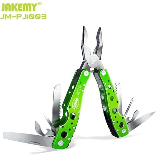 JAKEMY JM-PJ1003 Safe OutdoorFolding Pocket Knife survival multi tool multi-functional aluminum fishing Cutting pliers hand tool