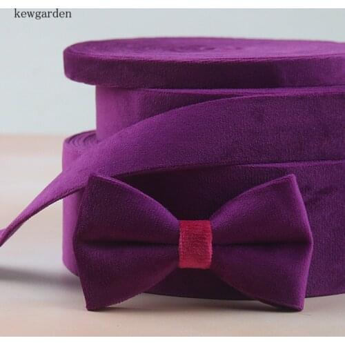 Kewgarden Handmade Tape DIY Bow tie Hair Accessories Satin Ribbon 25 50 10mm 2" 1" Velvet Fabric Layering Cloth Ribbons 10 Meter