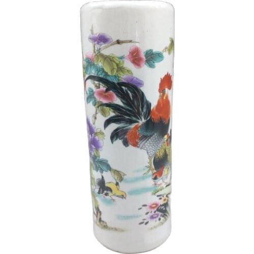 Chinese Old Porcelain Pastel Huagongji Pen Container