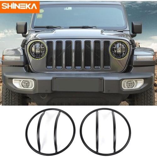 Lamp Hoods For Jeep Wrangler JL 2018+ Car Front Headlight Decoration Guard Protector Cover Accessories For Jeep Wrangler JL