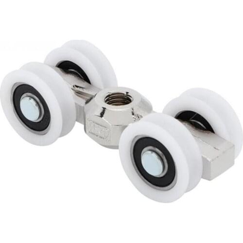 Furniture Supplies Sliding Door Roller Slider Overhead Door Rollers Bearings 4 Wheels Hanging Wheels