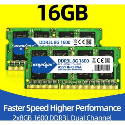 Heoriady laptop ddr3 16GB 1600mhz 1.35v ram optional Dual channel 32GB 1600mhz ddr 3 notebook