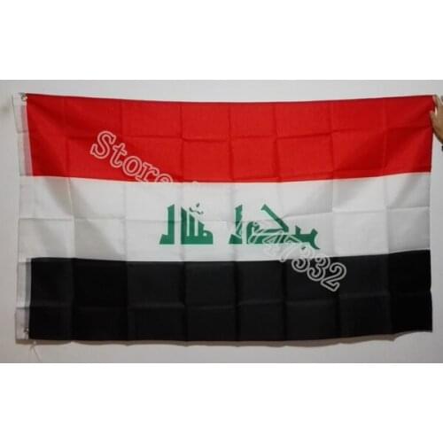 Iraq Asia National Flag All Over The World hot sell goods 3X5FT 150X90CM Banner brass metal holes