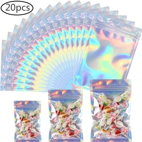 20PCS Aluminum Foil Zip Lock Bags Self-sealing Food Storage Bag Reclosable Candy Pouch Packaging Supplies Home & Kitchen
