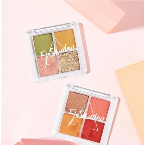 Makeup 4-Color Sparkling Pearlescent Eye Shadow Palette Pearlescent Glitter Powder for Dating Festival