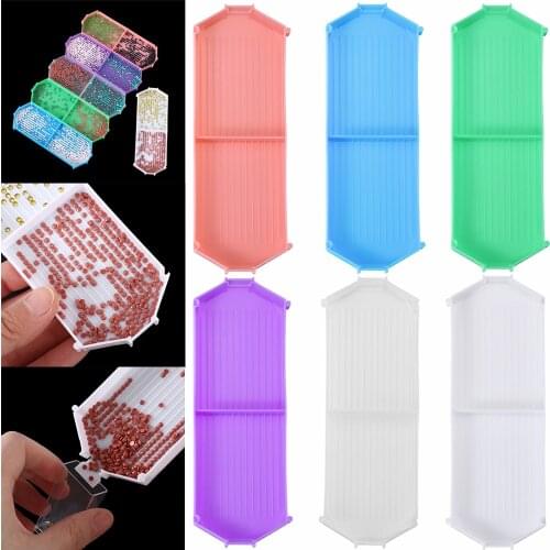 DIY Crafts Upgrade Large Capacity Diamond Painting Tray Plastic Drill Beading Storage Plates Cross Stitch Embroidery Accessories