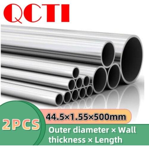 2Pcs Gr9 44.5×1.55×500mm Industrial Ti Pipe Pure Titanium Hollow Tube Polished Seamless Titanium Tube for Bicycle or CP