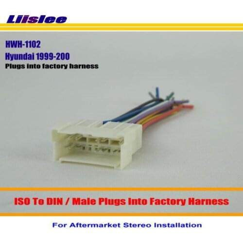 Wire For Hyundai Tiburon Tuscon XG350/Car Stereo Adapter Connector/Plugs into Factory Harness Male DIN To ISO
