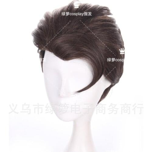RK800 Detroit: Become Human Connor Cosplay Wig Role Play Hair Slicked-back Synthetic Short Hair Costume Cosplay Props + Wig Cap