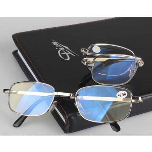 Folding Reading Glasses Women Metal Hyperopia foldable Eyeglasses Diopter +1.0 to 4.0 Portable Men Reading Magnifying