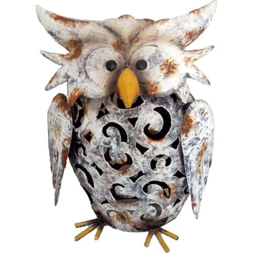 Solar Owl Statue Light Decoration Animals Art Waterproof Figurine Indoor Outdoor Walkway Lawn Patio