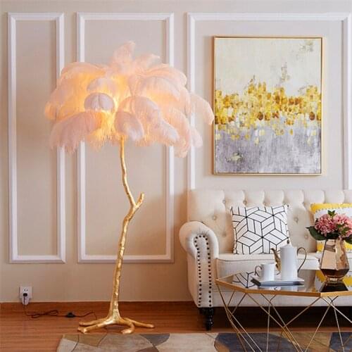 Modern Feather Floor lamp Living Room Decoration Floor light Stand Light Decorative Standing lamp Indoor Bedroom Lighting