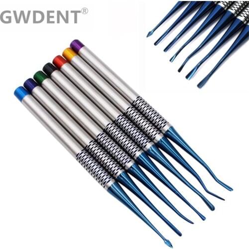 Juego de piezas 7 piezas de implante Dental de acero inoxidable Luxating Root Elevator con caja instrumentos herramienta