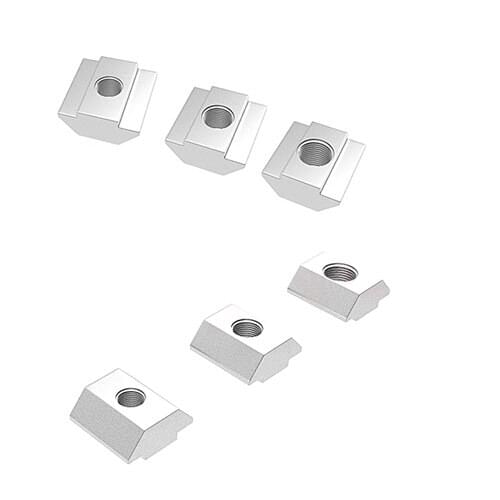 5Pcs M4 M5 M6 European Standard Galvanized T Block Square Nuts T-Track Sliding Hammer Nut For Fasten 2020 Aluminum Profile