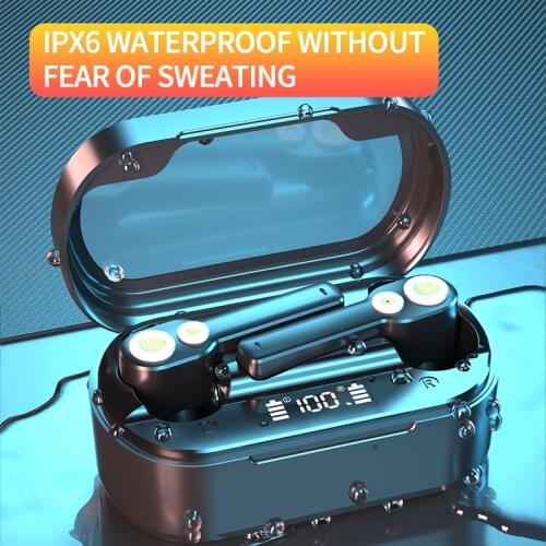 TWS Bluetooth 5.0 Wireless Earphones Double Moving Coil 9D Noise Reduction In-ear Earbuds Waterproof Hi-Fi Headphones