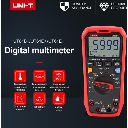 UNI-T UT61B/D/E Plus Digital Multimeter True RMS Peak Meter PC Connect AC DC Voltage Relative Mode 22000 Counts Data Hold