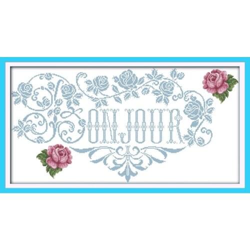 Everlasting Love Rose Chinese Cross Stitch Kits Ecological Cotton Clear Stamped Printed 11CT 14CT DIY Gift Christmas Decoration