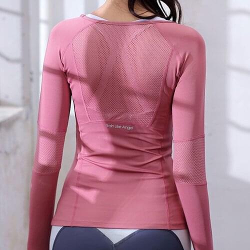 Womens Sports Wear For Fitness Running Jogging Seamless Long Sleeve Gym Woman Sport Shirt Yoga Top Female Workout Tops T-shirt