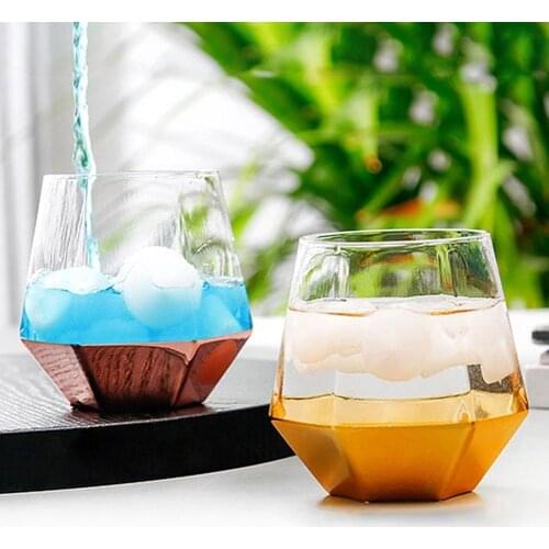 1pcs 300ml Diamond Shape Glass Cup Bar Restaurant Water Whisky Cocktail Coffee Mug Creative Gift Transparent Drinkware