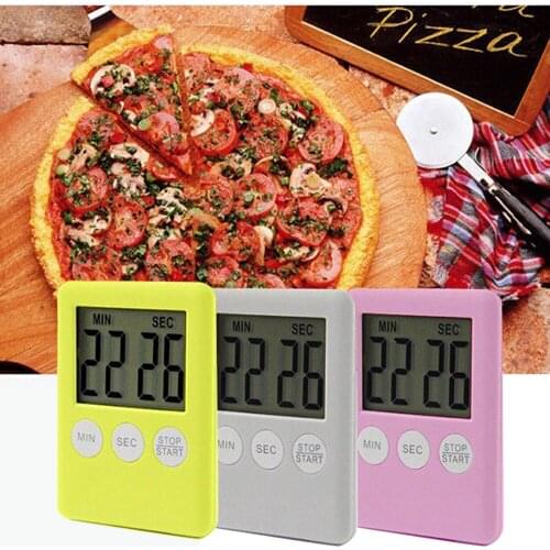 1Pc Super Thin LCD Digital Screen Kitchen Timer Square Cooking Count Up Countdown Alarm Magnet Clock Kitchen Timers для кухни