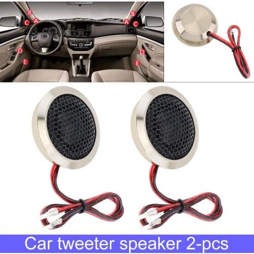2PCS 1.5 Inch 150W Aluminum Alloy High Efficiency Mini Car Dome Tweeter Speakers for Car Audio System