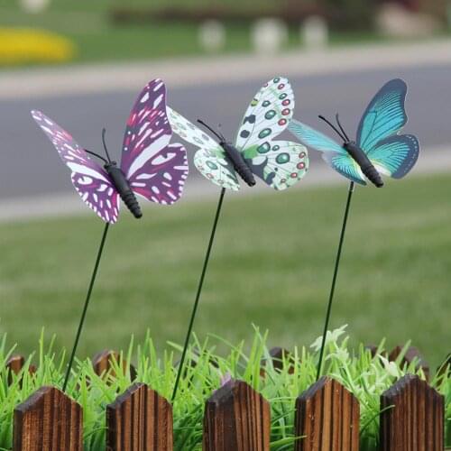 25PCS Artificial Butterfly Luminous Garden Butterfly Decor Outdoor String Lights Butterfly Waterproof Garden Night Lamp Decor