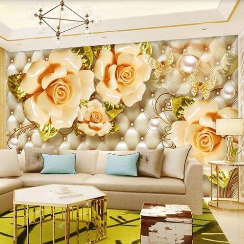Custom Mural Wallpaper 3D Stereo Flower Jewelry Soft Roll Luxury Wall Painting Living Room TV Sofa Bedroom Home Decor Wallpapers