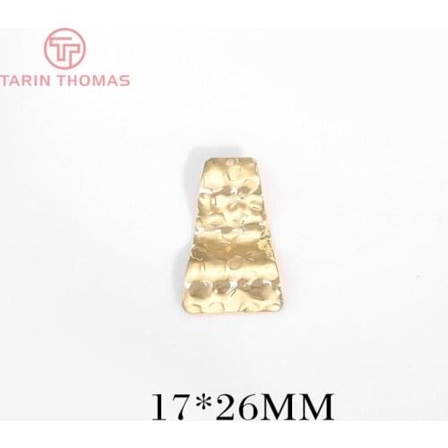10PCS 17x26MM 24K Gold Color Brass Irregular Charms Pendants High Quality Diy Jewelry Findings Accessories