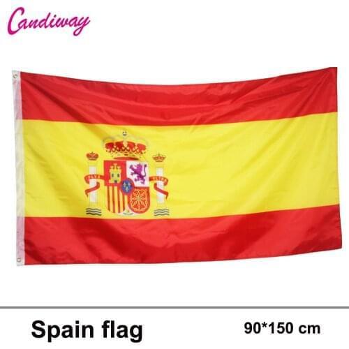 90x150cm spain flag 3x5 Feet Super Poly football FLAG Indoor Outdoor Polyester Flag National Pennants Flag