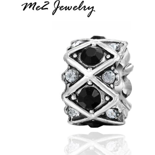 Aliexpress Silver Plated Crystal Charm Beads Fit Original Pan Charm Bracelet For Women Fashion Jewelry