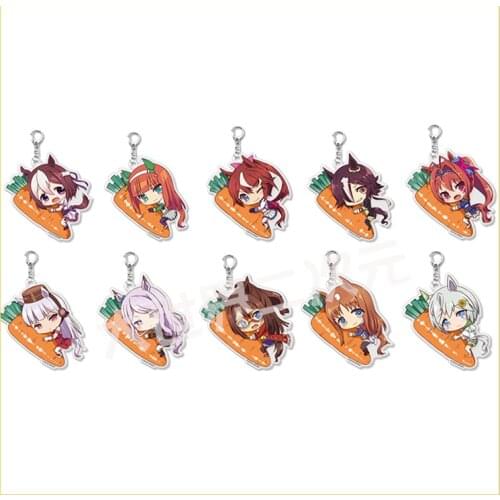 Anime Umamusume: Pretty Derby Hayakawa Tazuna Acrylic Keychain School Bag Charm Pendant Keyring Cosplay Cartoon Carrot Series