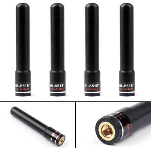 Artudatech 4Pcs Antenna HH-S518+ SMA Male Dual Band 145/435 MHZ For YAESU For TONGFA Radio 8cm