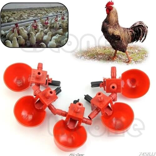 5Pcs Automatic Bird Coop Feed Poultry Water Drinking Cups Chicken Fowl Drinker DropShip