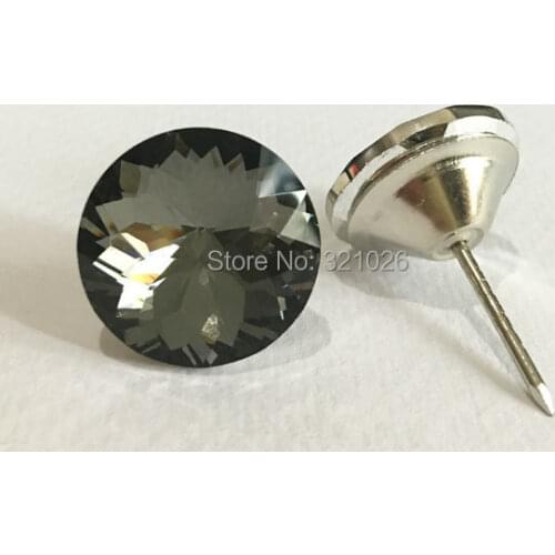 Free shipping 50PCS/LOT 20MM/25MM/30MM Black Color Redbud Crystal Glass Tacks/Sofa Nails/ Decoration Buttons