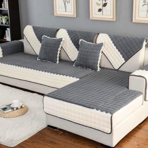 Proud Rose Living Room Sofa Cover Color Matching Lace Lattice Cushions Sofa Non-slip Four Seasons Decorative Cushions for Sofa