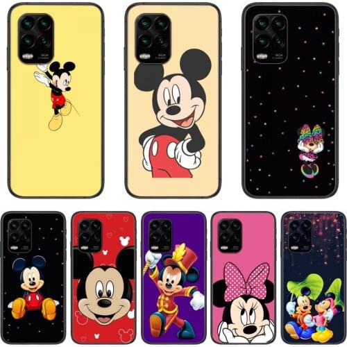 Mickey Phone Case For xiaomi Redmi Note 9S 8 7 6 5 A Pro T Anime Black Cover Silicone Back Pretty senior