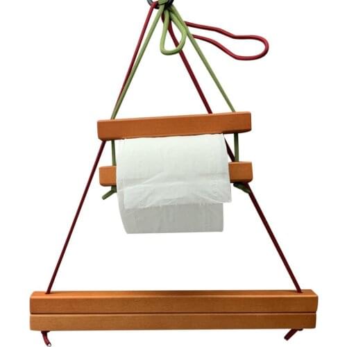Toilet Wooden Paper Roll Holder Hanging Towel Roll Rack Organizer Outdoor Toilet Paper Holder Wooden Stick Tissue Holders