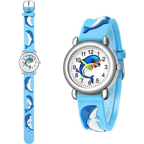 Dolphin Dials Children Watch Silicone Strap Kids Sports Watches Boys Girls Kid Quartz Watch Childrens Clock Wristwatch Gifts