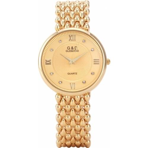 G&D Top Brand Luxury Gold Womens Wristwatches Fashion Quartz Watches Ladies Bracelet Watches Relogio Feminino Gifts Reloj Mujer