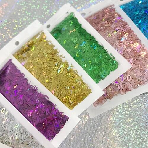 Holographic Alphabet Glitters DIY Jewelry Craft Shaker Fillings Letter Sequins Phone Case Decor Accessories Cosmetic Art Glitter
