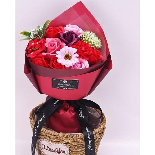 Fake Flower Gift Box Rose Artificial Flower Rose bouquet Valentines Day Wedding Gifts Festival Party Gift Box Decor flower