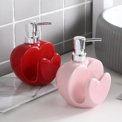 Ceramic Push-type Lotion Bottle Multifunctional Soap Storage Shower Gel/facial Cleanser/dispenser Bottle Desktop Ornaments